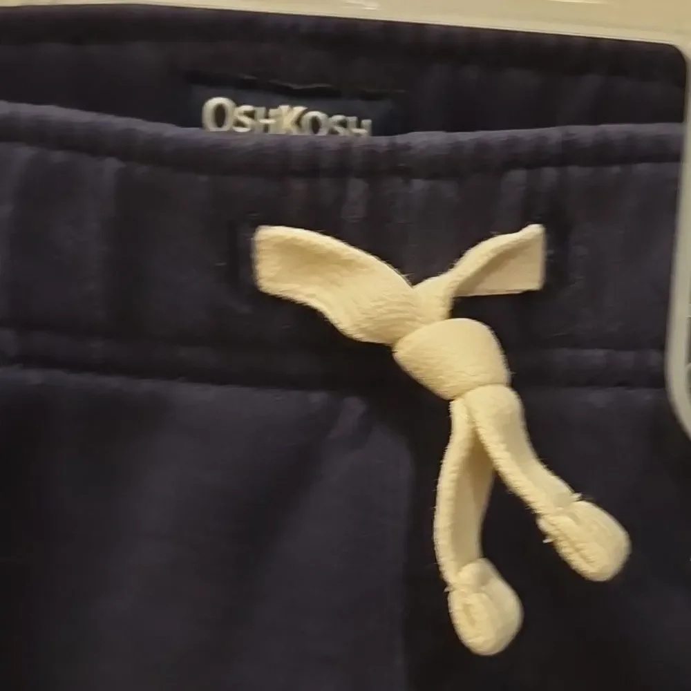 OshKosh B'gosh Kids Dark Blue Joggers with White Accents Side Stripe 2t